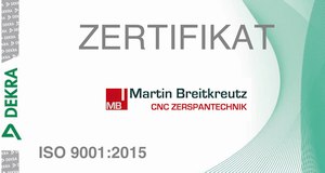 Zertifikat DIN EN ISO 9001:2015